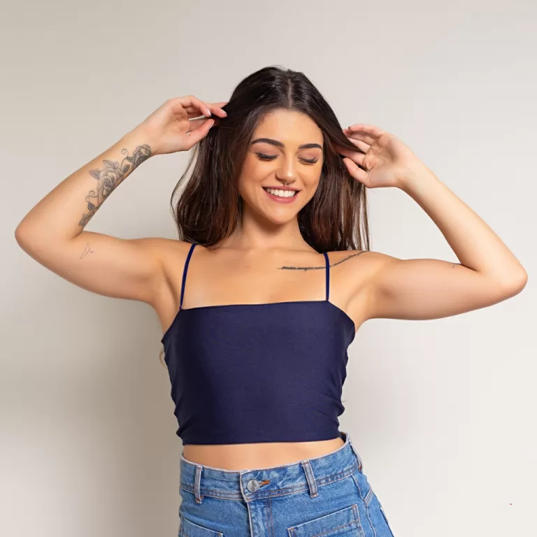 CROPPED AZUL MARINHO VARIOS MODELOS TENDENCIA 2025