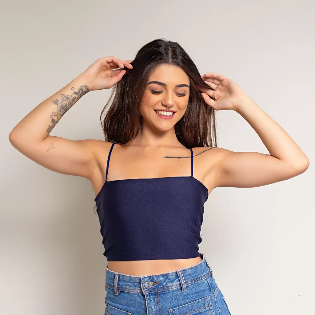 CROPPED AZUL MARINHO VARIOS MODELOS TENDENCIA 2025/2026