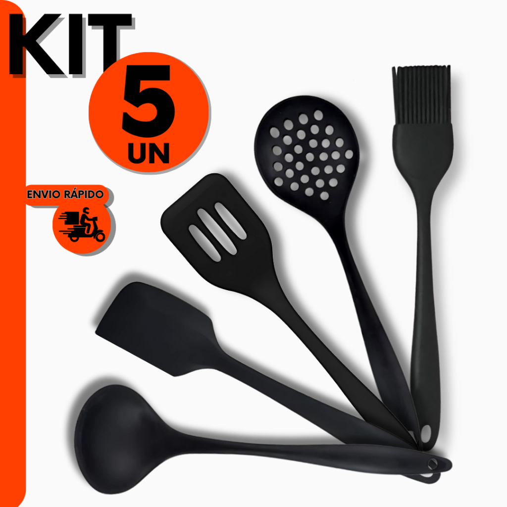 Combo Utensílios de Silicone Espátula Pincel Concha do Chef Para Confeitaria Restaurante e Cozinha