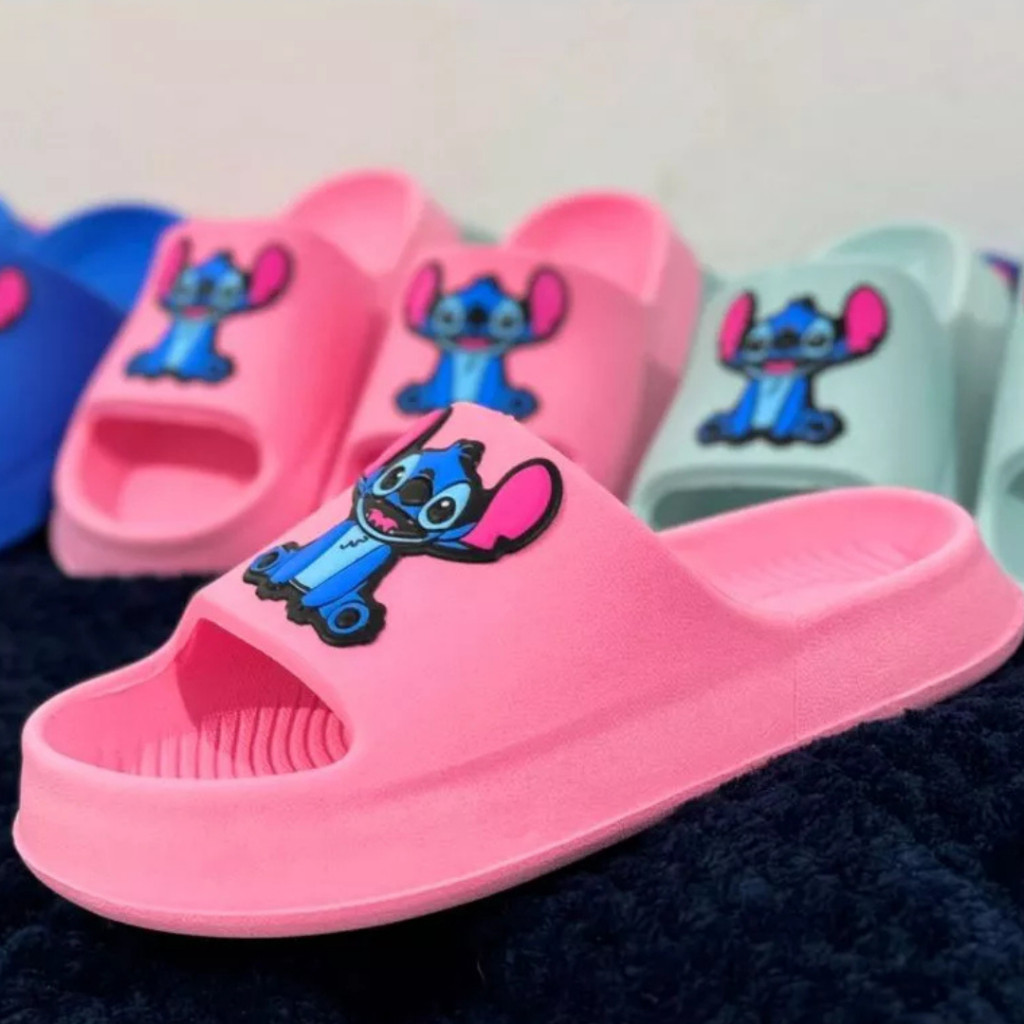 Chinelo Nuvem Injetada Slide Menina Macio Leve Confortável Stitch e Lilo infantil