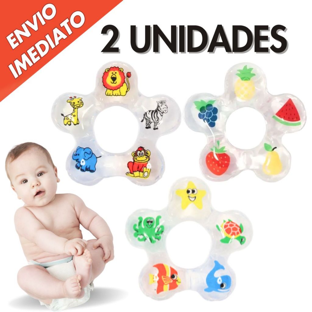 Mordedor Água Bolinha Bebê Macio Sortido Mordedor Gelado Massageia Gengiva Atoxico Vila Toy