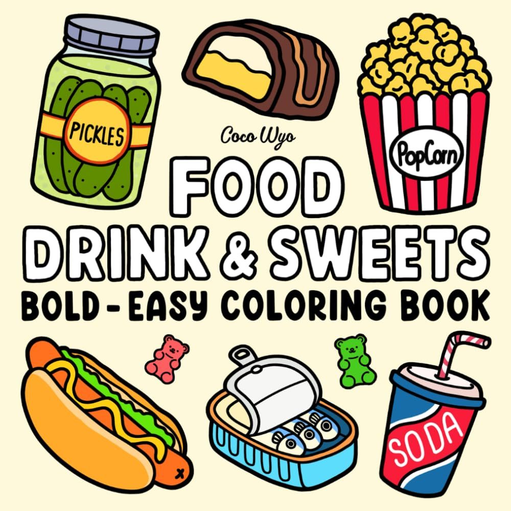 FOOD DRINK E SWEETS: livro de colorir – CocoWyo