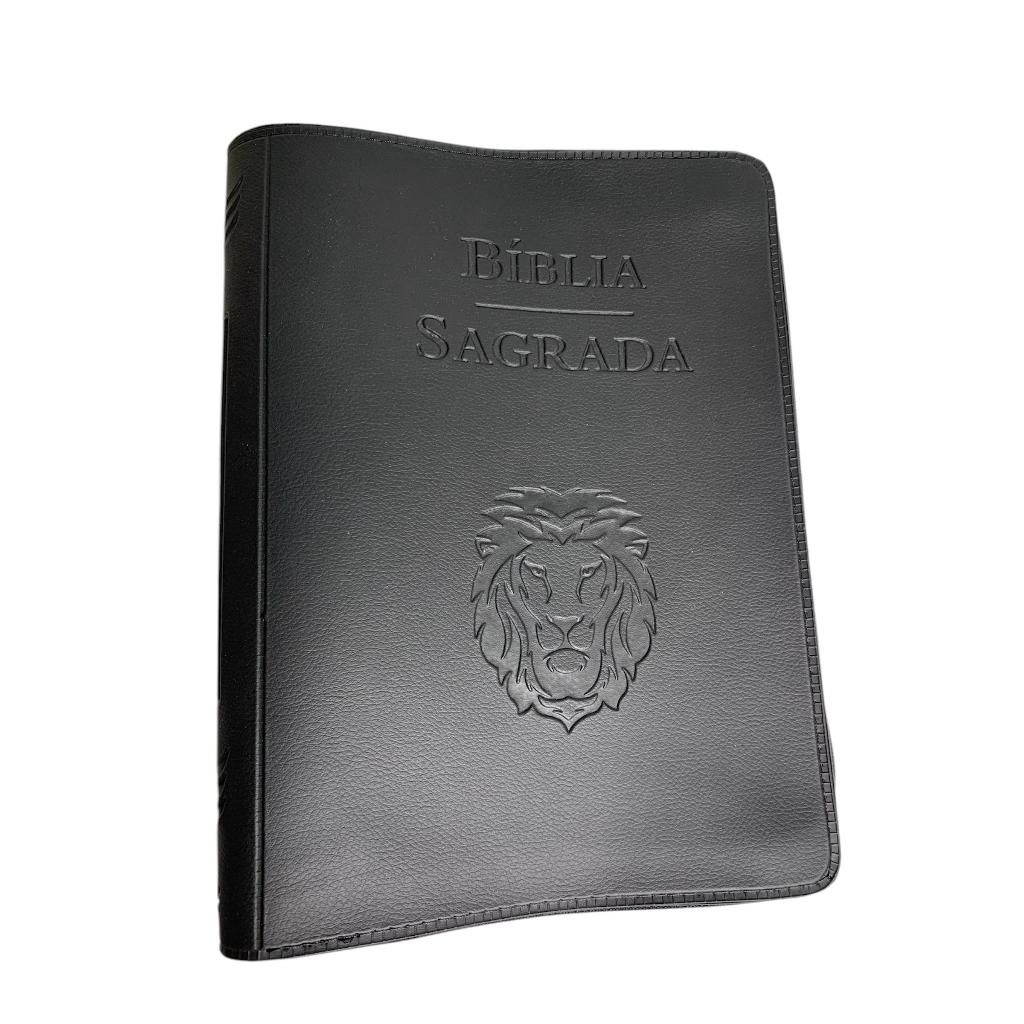 Kit 02 Capas Para Bíblia Couro Sintético Corino Com Zíper Bolso Alta Durabilidade Resistente