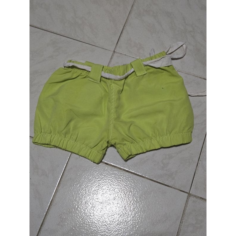 short infantil verde tam 3.4 anos