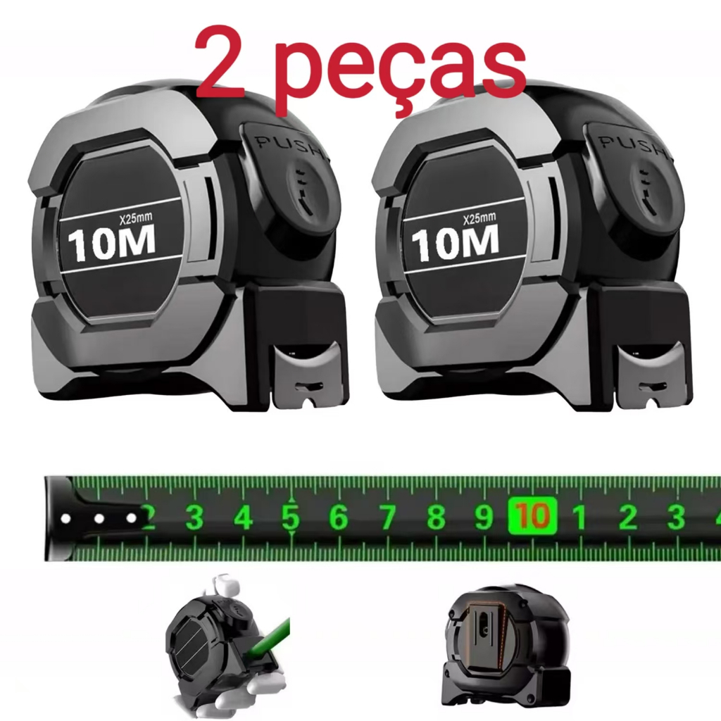 2 Peças/1 Peça Trena Profissional Fita Métrica Fluorescente Com Trava 5M/7.5M/10M
