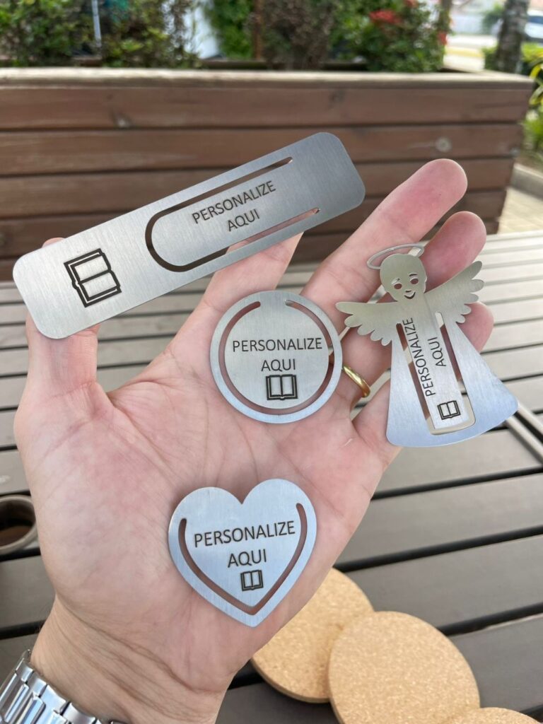 Marca Página Personalizado de Inox com Seu Nome L