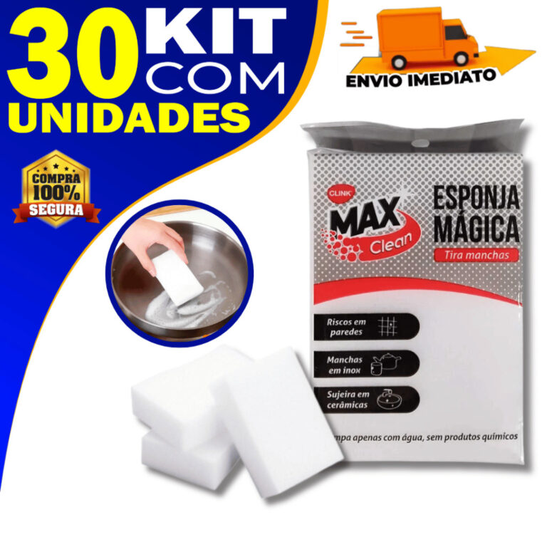 Kit 30 Esponja Mágica Branca Bucha Tira Manchas R