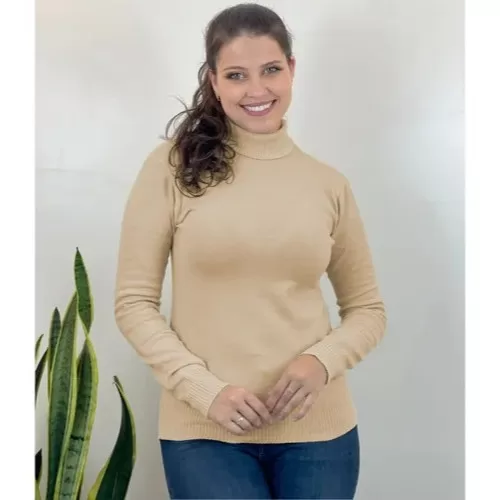 Blusa De Frio Cacharrel Feminina Gola Alta Trico I