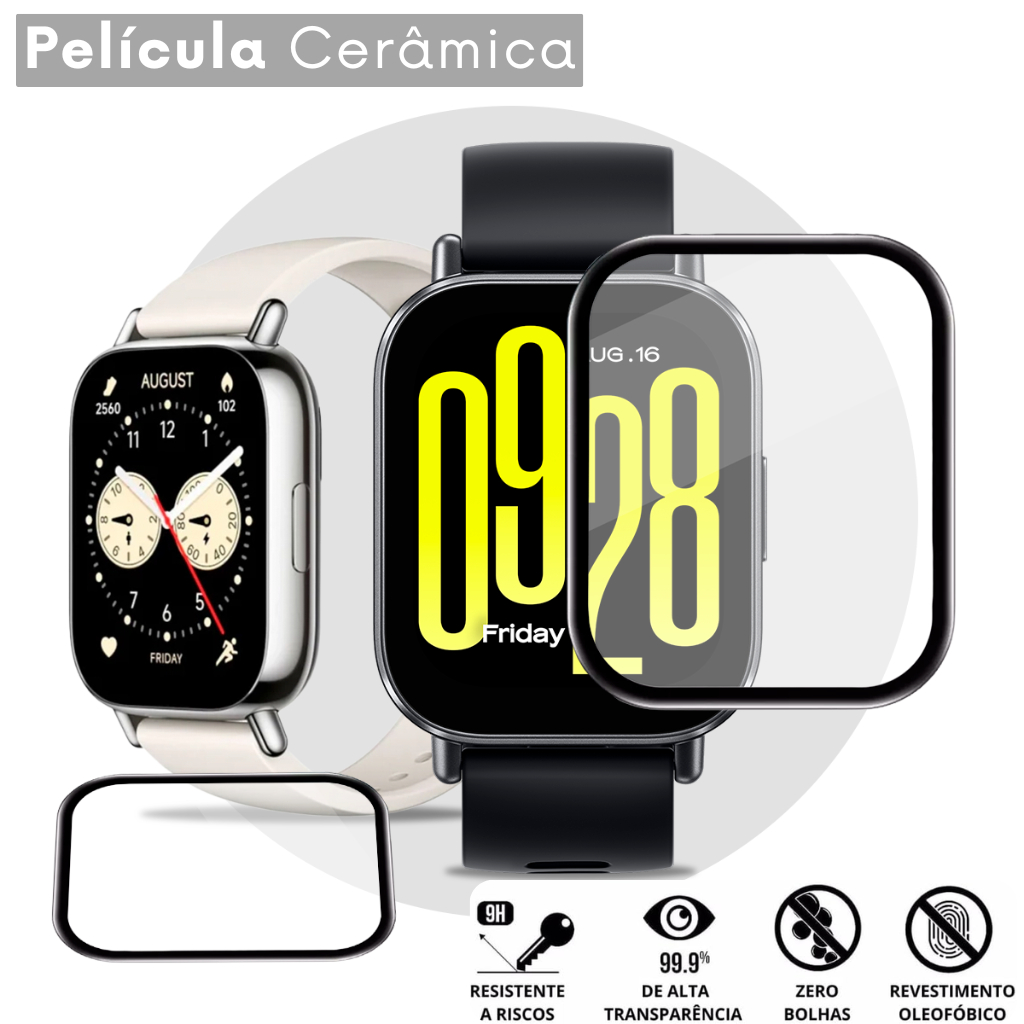 Película Gel Cerâmica 3D Redmi Watch 3 4 5 Proteção de Tela Envio Imediato