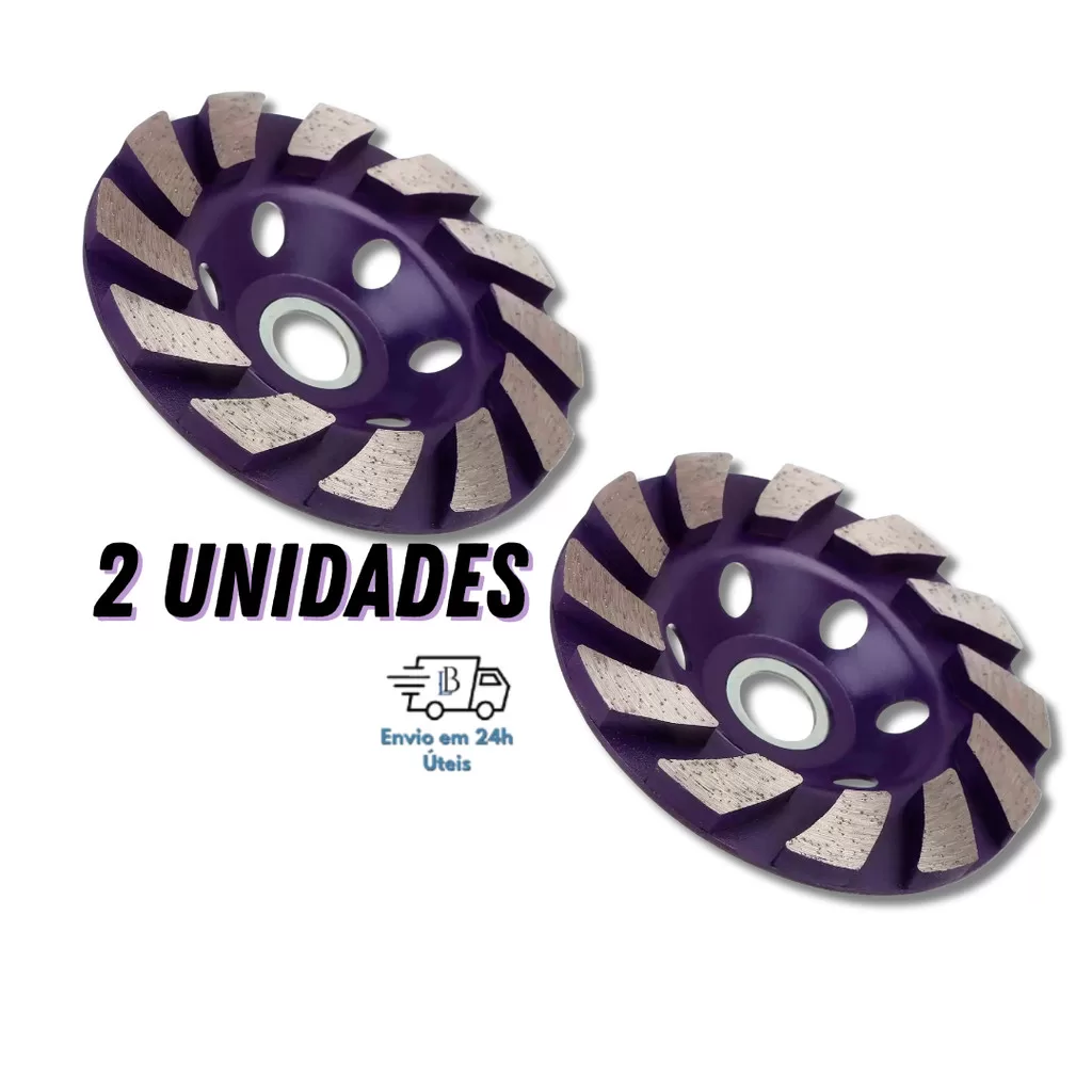 Kit 2 Discos Diamantados de Desbaste 100mm  Concreto, Mármore e Granito