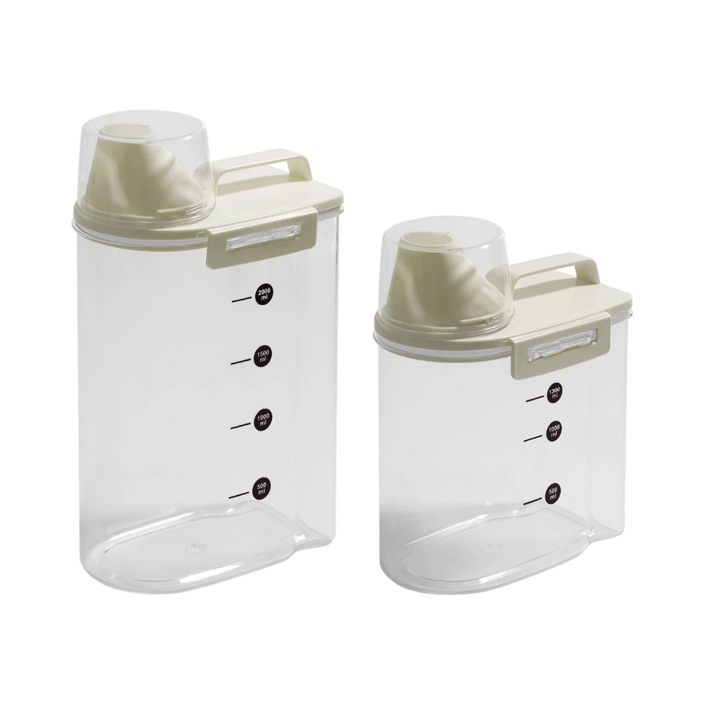 Kit 2 Pote Hermético Acrílico Organizador Arroz Ou Sabão