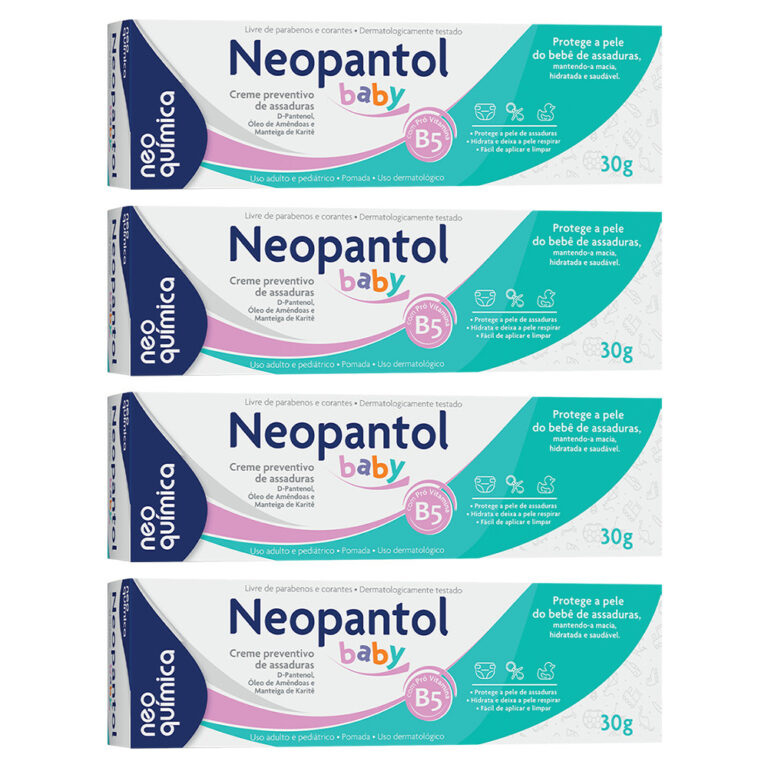 Kit 4 Pomada p/ assaduras Neopantol Baby 30g ̵
