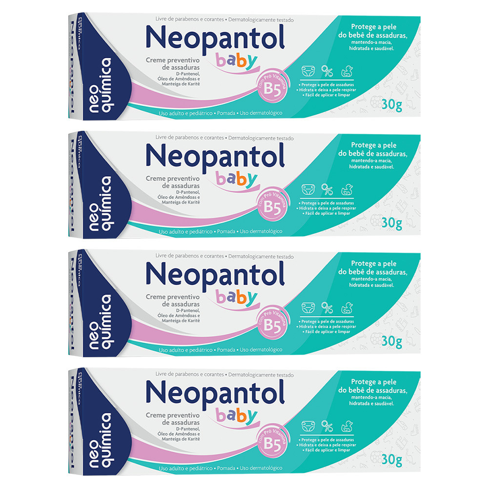 Kit 4 Pomada p/ assaduras Neopantol Baby 30g – Neo Química