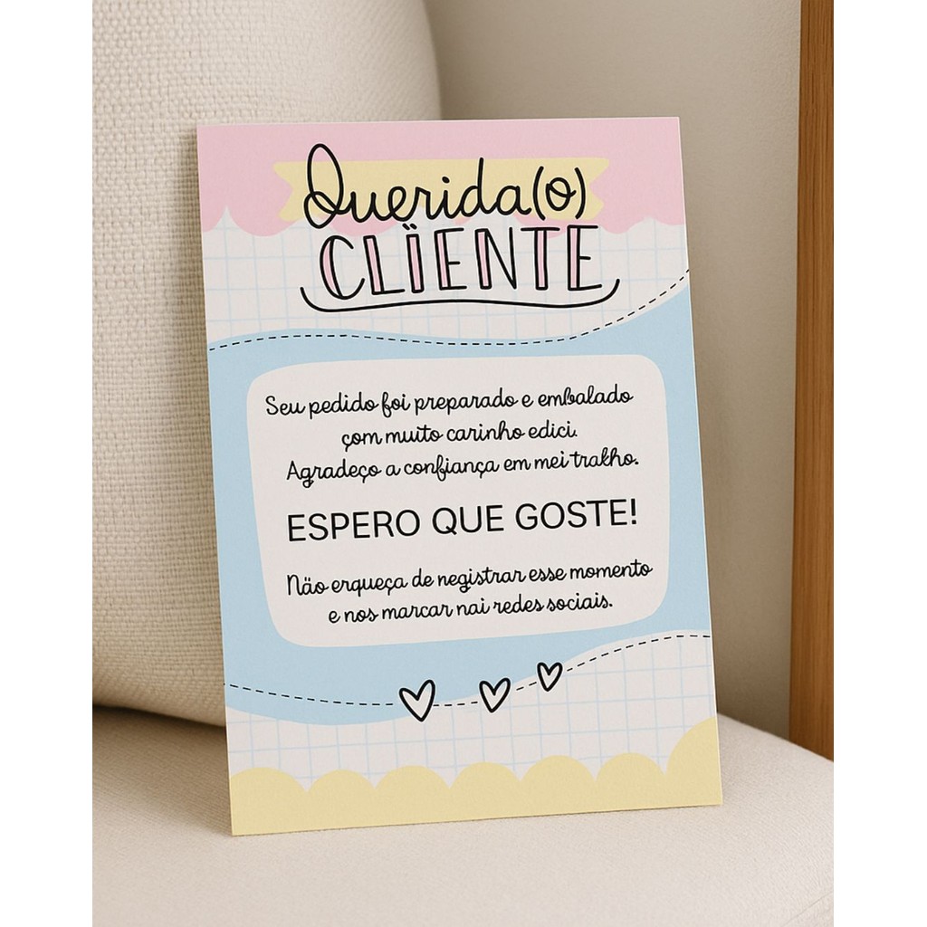 Mini Cartões de Agradecimento ao Cliente Panfleto Personalizado Obrigado 5,0×6,5 cm Gratidão
