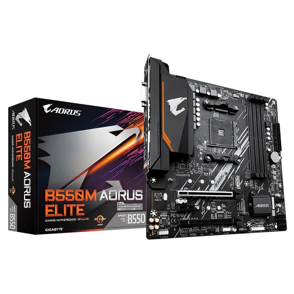 Placa-Mãe Gigabyte B550M Aorus Elite Rev. 1.3, AMD AM4, Micro ATX, DDR4, Preto