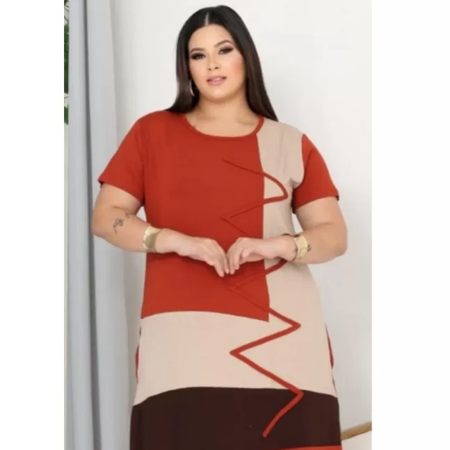 Vestido Feminino Plus Size Bata Camisão Casual Ma