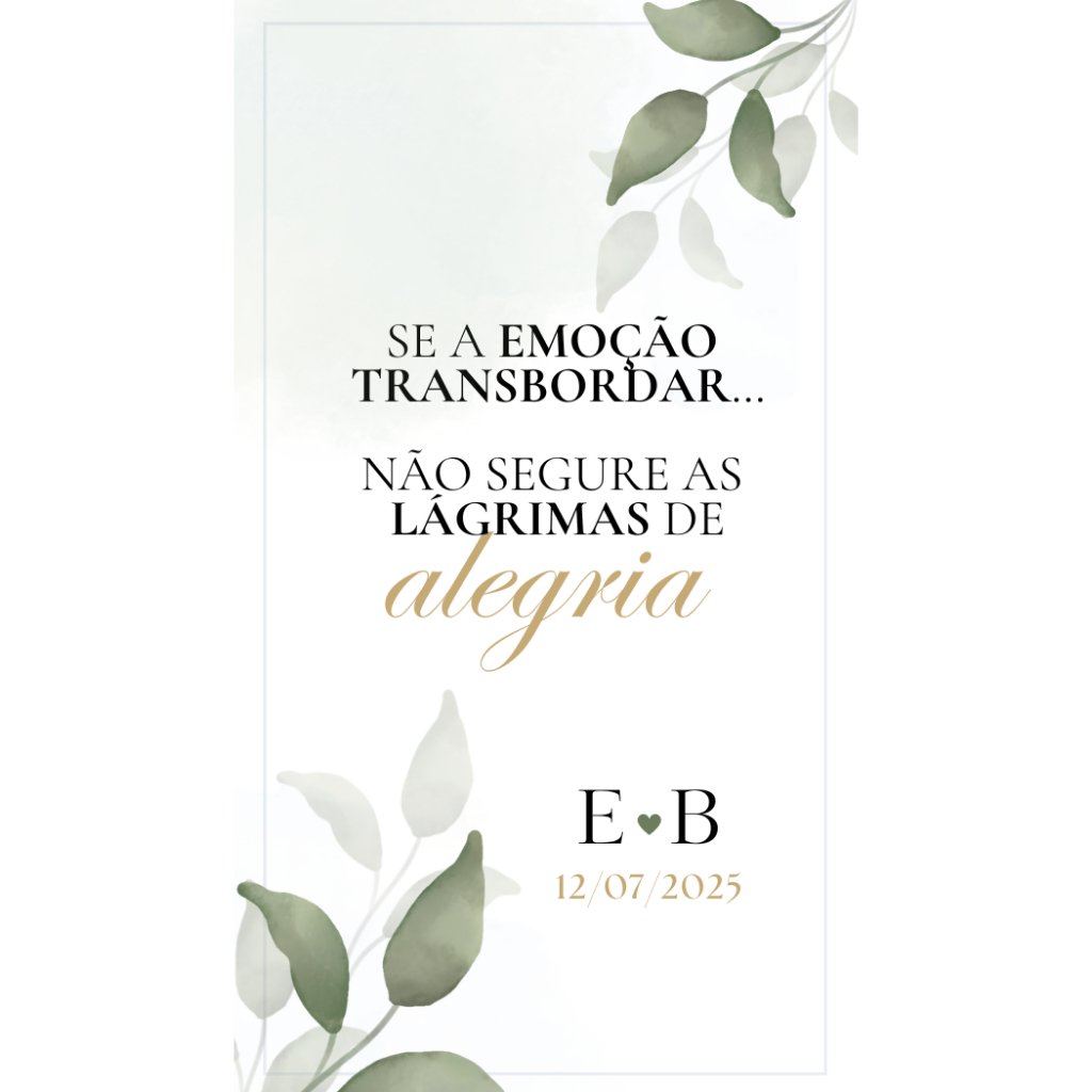 TAG/Arte para Lenços Lágrimas De Alegria Para Casamento 6×12