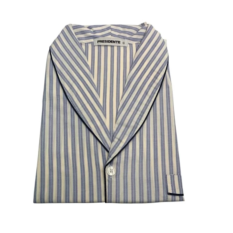 Pijama Masculino Presidente Listrado Azul  Clássi