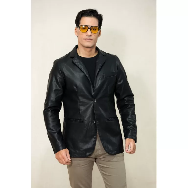 Jaqueta Masculina Couro Importado Preto Ônix Forr