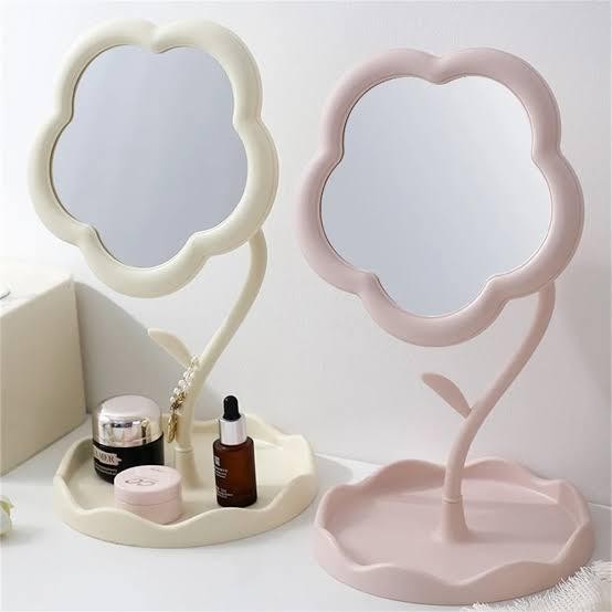 KIT COM 15 ESPELHOS DE MESA FLOR COM BASE PORTA JO