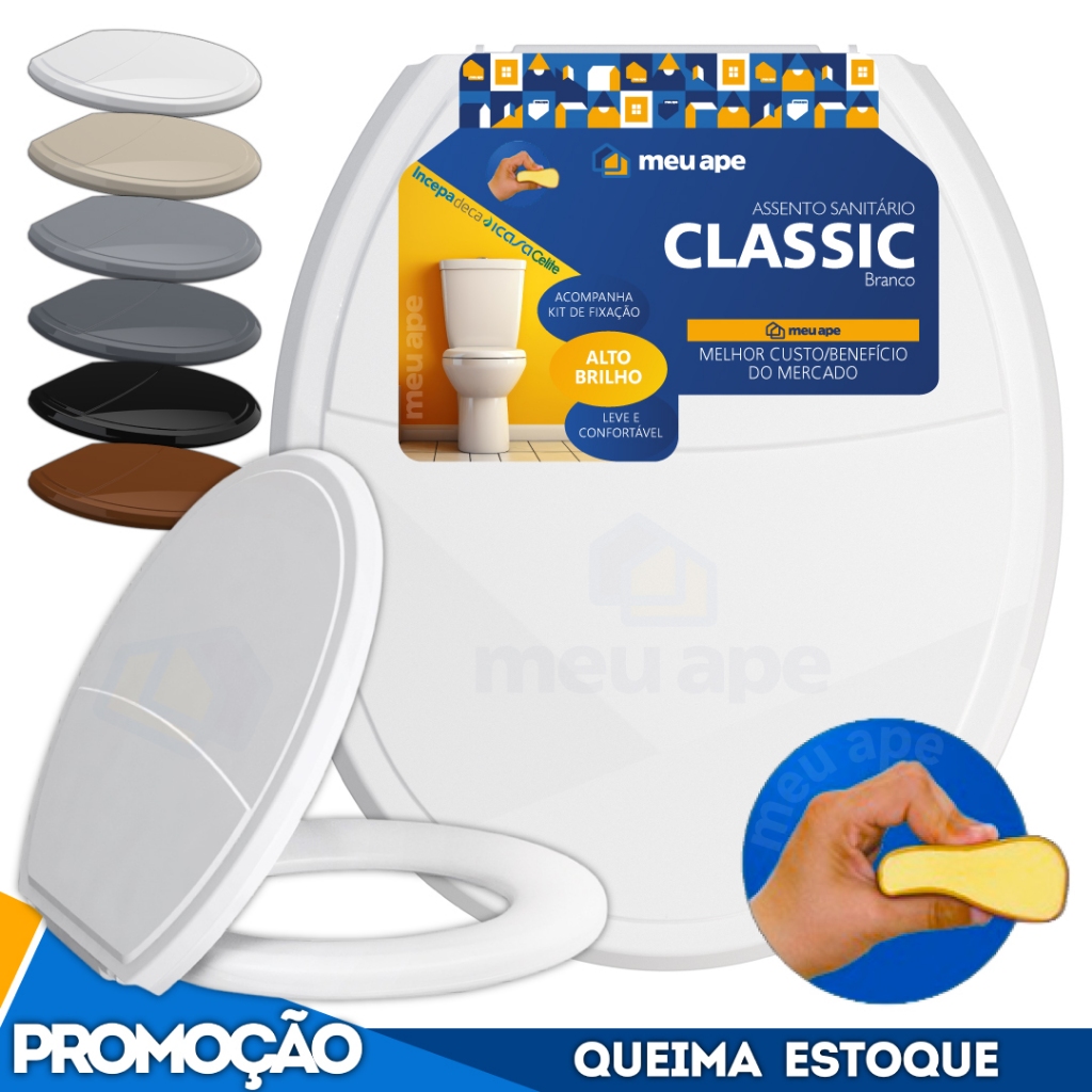 Assento Sanitário Tampa Vaso Almofadado Classic Oval Redondo Deca Celite Logasa Incepa