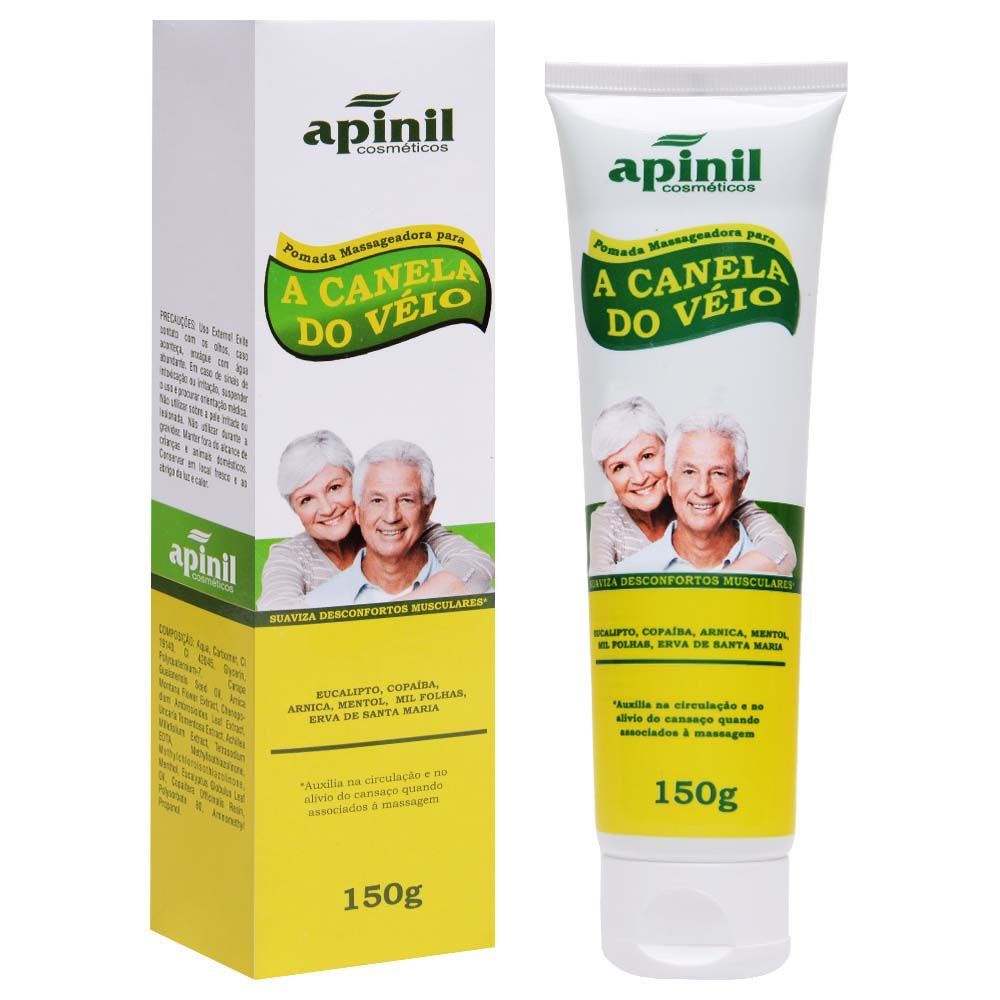 Kit 3 Pomada Massageadora Canela do Veio – 150g – Apinil – Alivio Imediato