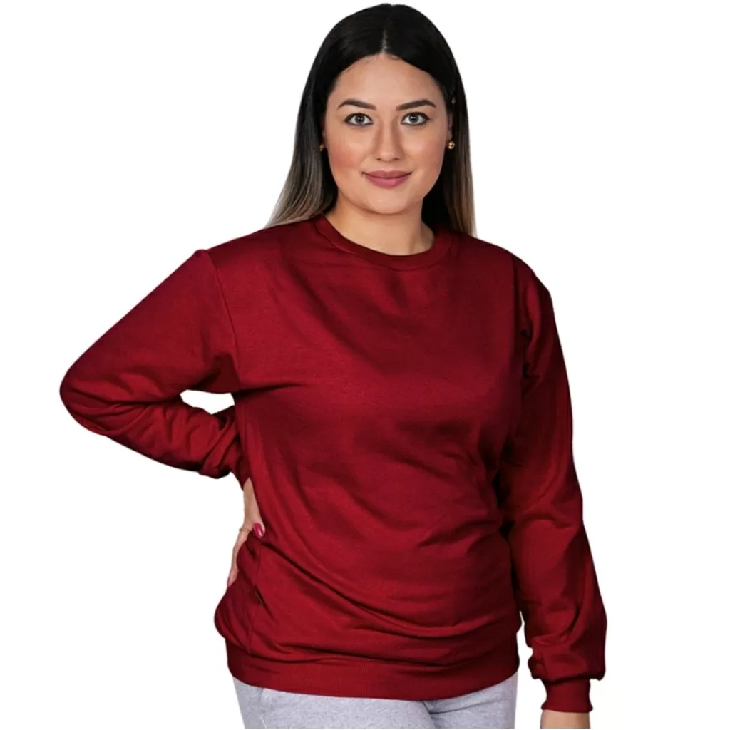 BLUSAS MOLETON/MOLETINHO GOLA CARECA LISA TOTAL CONFORTO .