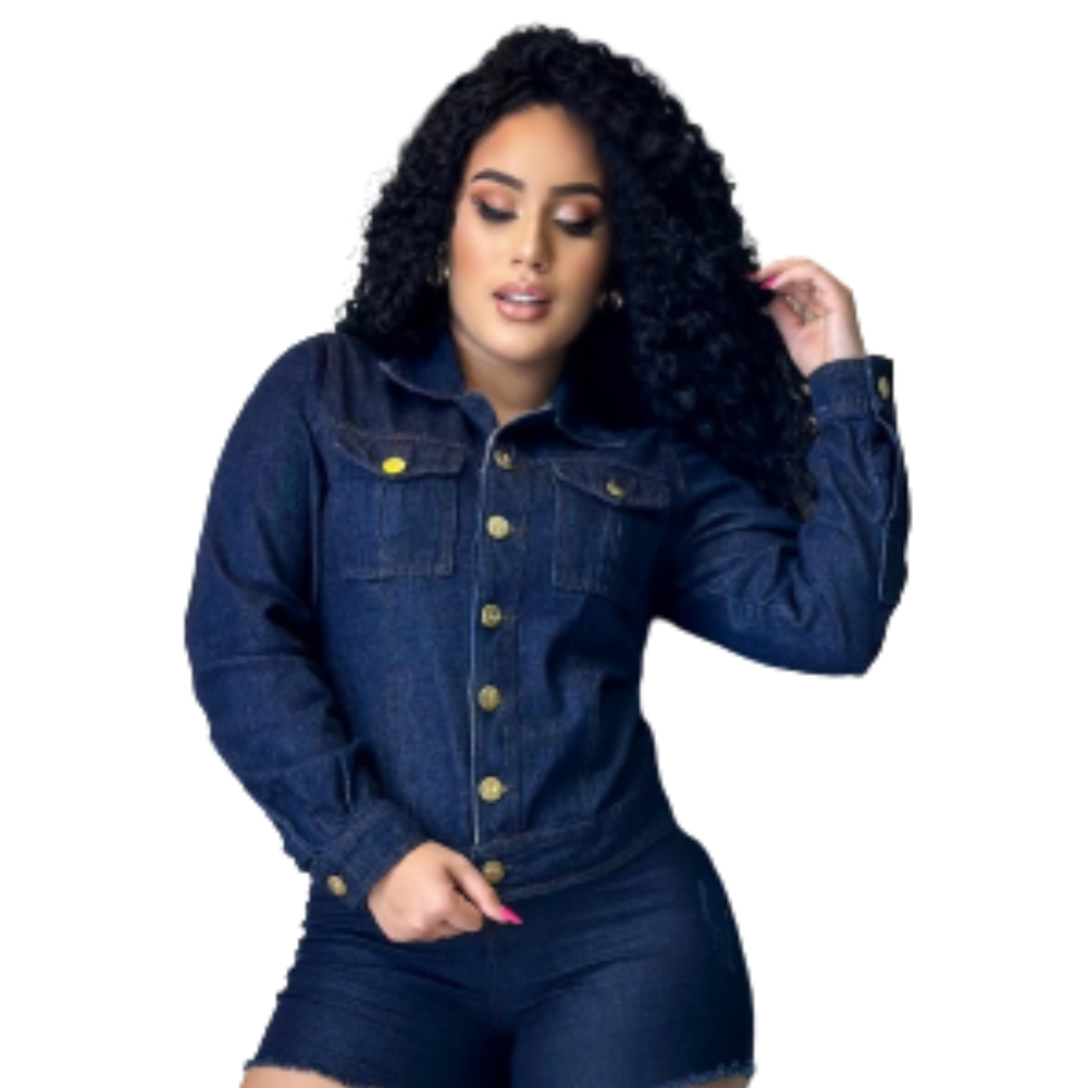 Casaco Jaqueta Blazer blusa Comprida Jeans P ao GG