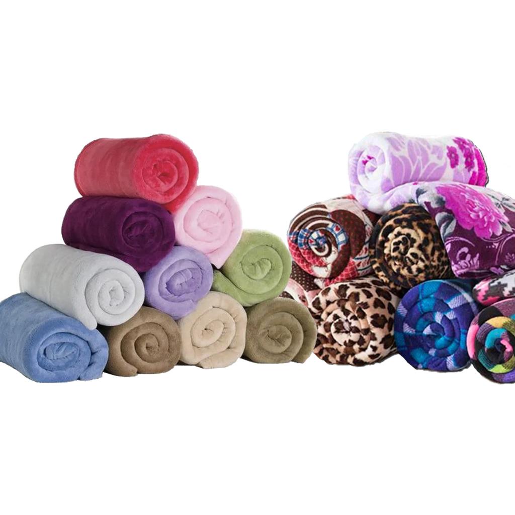 Kit 2 Manta Casal Padrao  2,00m X 1,80m Lisa E Estampada Com Leves Defeitos Olhar A Descricao