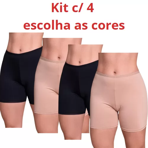 Kit 4 Short Anágua Feminina Modeladora Segunda Pe