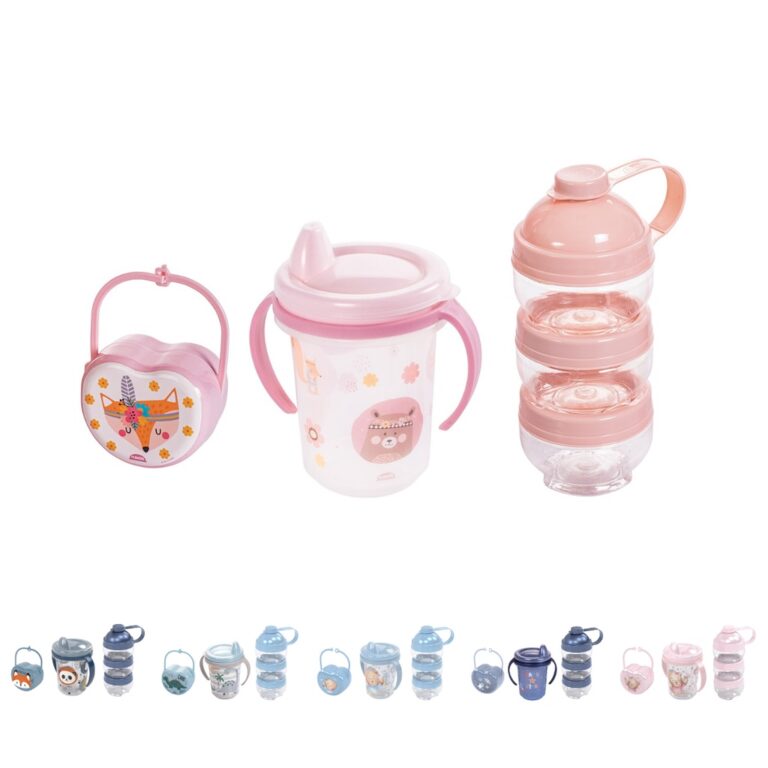 Kit Caneca 330 ml Porta Chupeta e Dosador de Leite