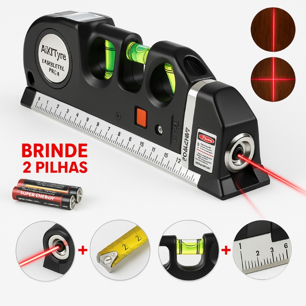Nivelador Laser Linha Verde Level Pro3 Régua 250cm Nível Leiser Lazer