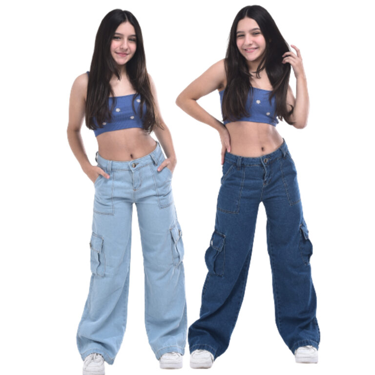 Calça Cargo Jeans Menina blogueirinha Juvenil 10 