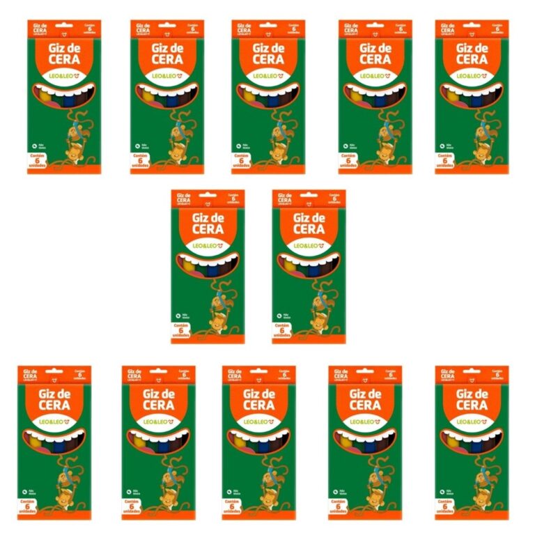 Kit 12 Giz de Cera Mini 8x88mm 6 Cores para person