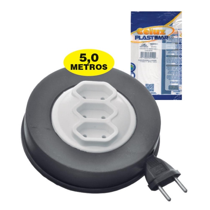EXTENSAO REDONDA PRATICA 5 MTS PRETO