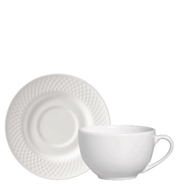 BRANCO RELEVO – XICARA CHA C/ PIRES 200 ML – CAIXA C/ 6 PEÇAS