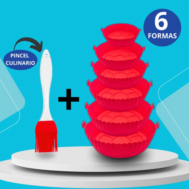 Kit 6 Forma Para Air Fryer Silicone Antiaderente F