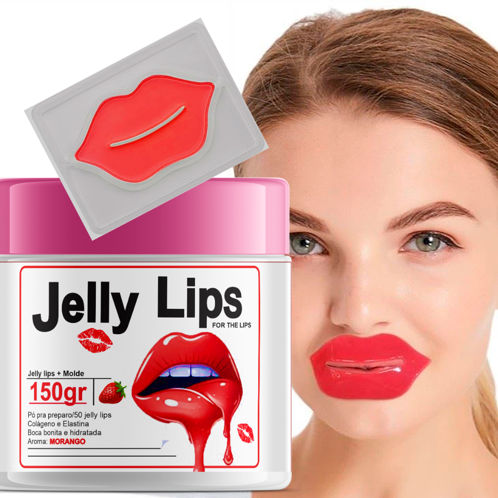 máscara labial colágeno o micropigmentação jelly lips + molde de preparo