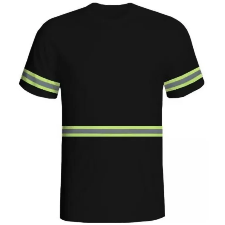 Camiseta Manga Curta Faixas Refletivas Construçã