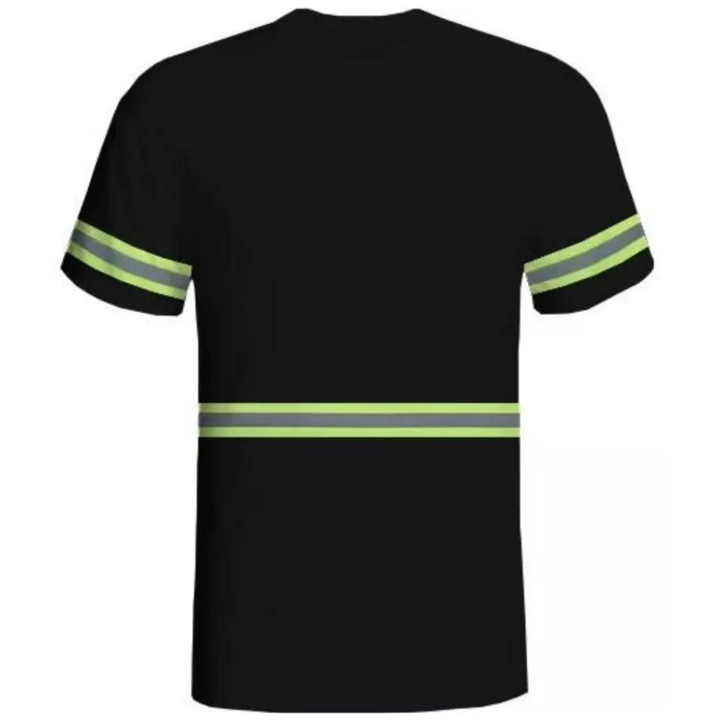 Camiseta Manga Curta Faixas Refletivas Construção Civil