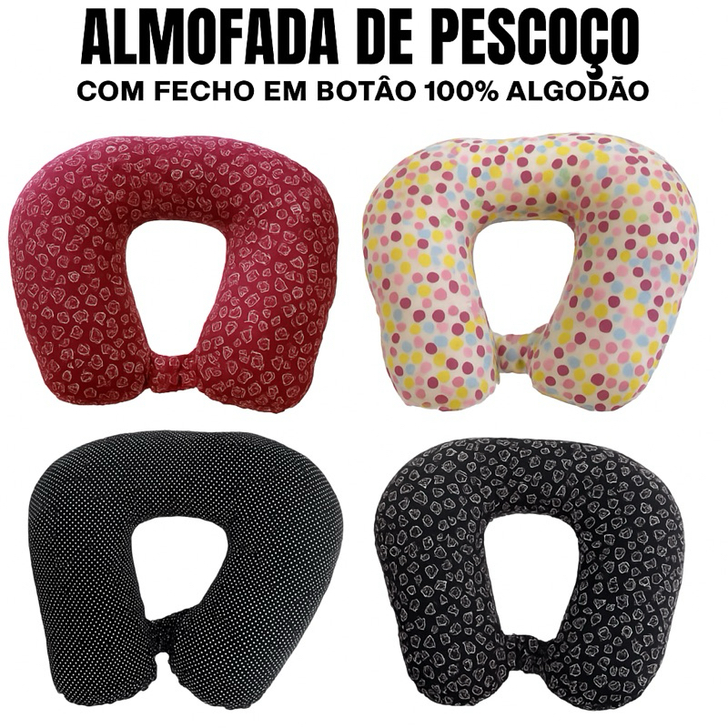 Almofada de Pescoço – Fecho em Botão – Travesseiro Viagem e Descanso