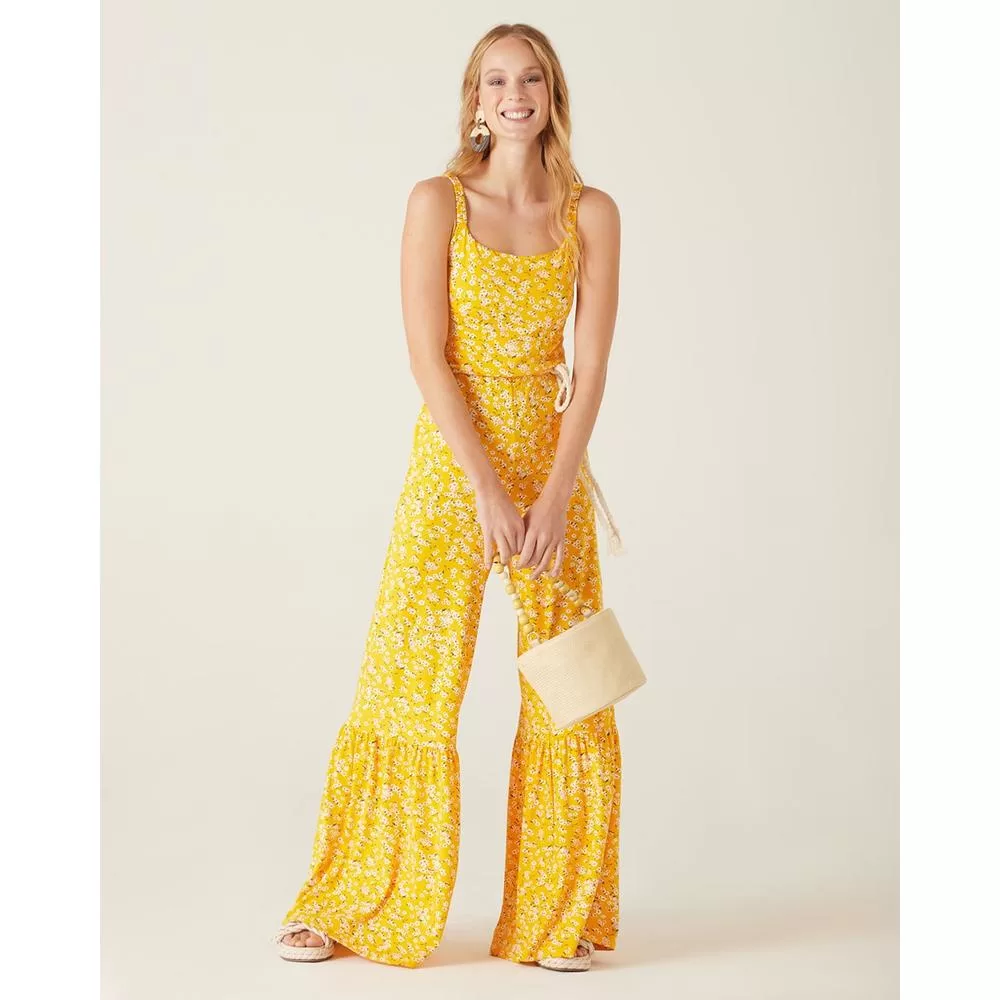 Macacão Floral Viscose Stretch Conforto Malwee