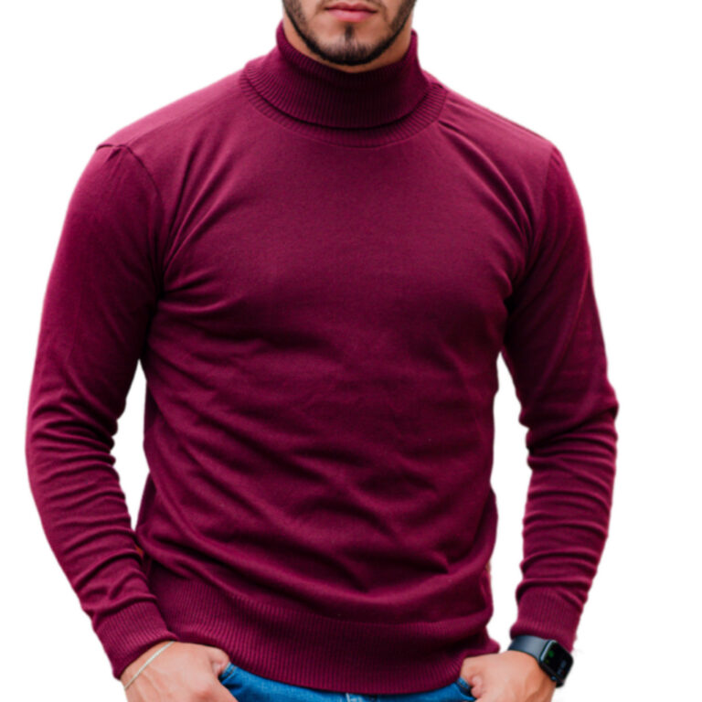 Cacharrel Blusa Tricot Lã Masculina Canelada Gola