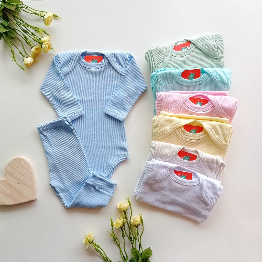 Kit 10 Peças  Conjunto Body Manga Longa + Liso Infantil Bebê Menino e Menina