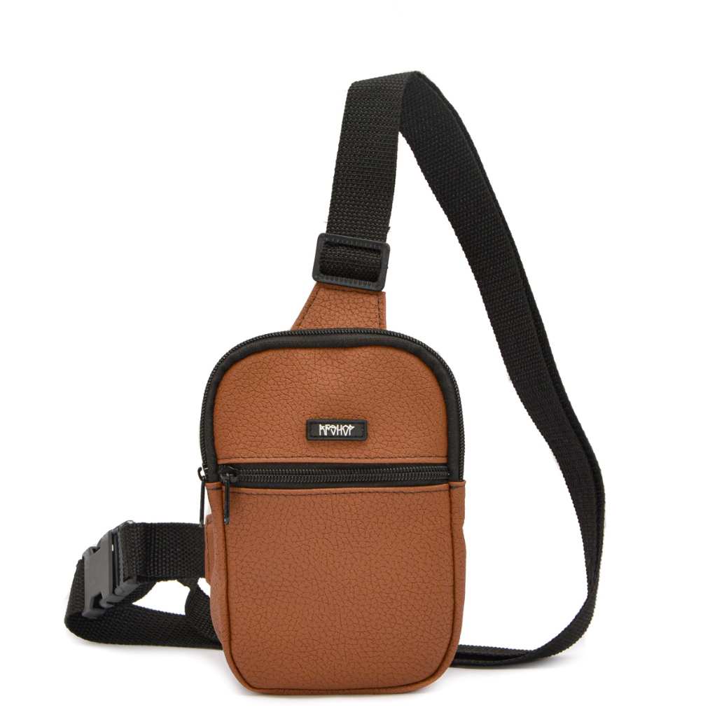 bolsa chest bag mini marron unissex transversal
