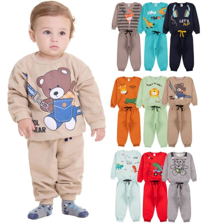 Kit Sortido 6 Peças Moletom Roupa De Bebê Menino