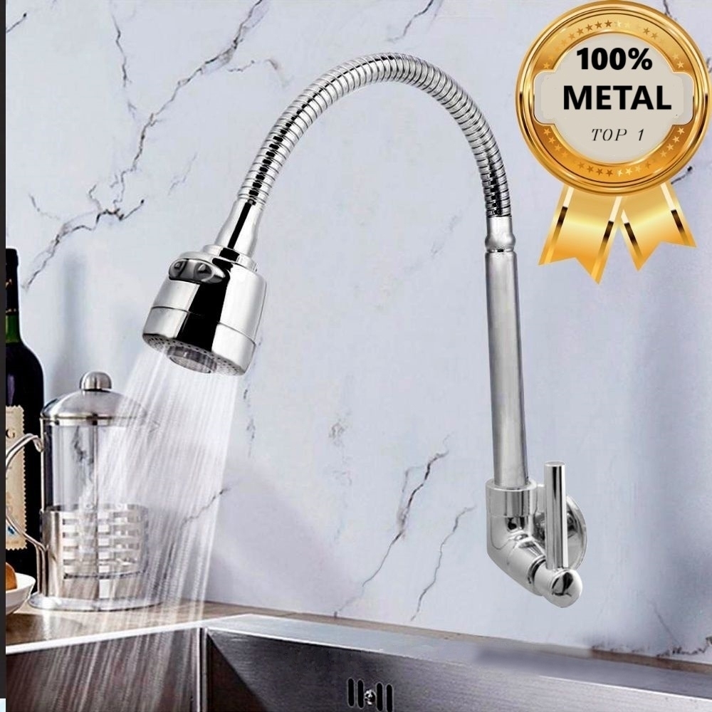 Torneira Gourmet Flexível Cozinha Pretomesa Parede Cobre banhado a prata Duplo Jato Cone 1/4 de Volt