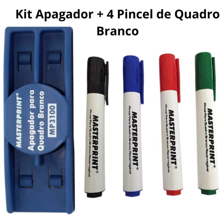 Kit 4 Pincel Para Quadro Branco Diversas Cores Rec