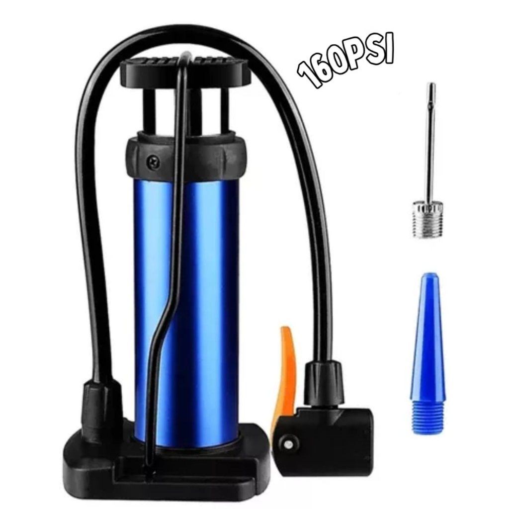 Bomba Ar Encher Pneu 160 Psi Carro Moto Bicicleta Bike Bolas Inflaveis + 3 Bicos