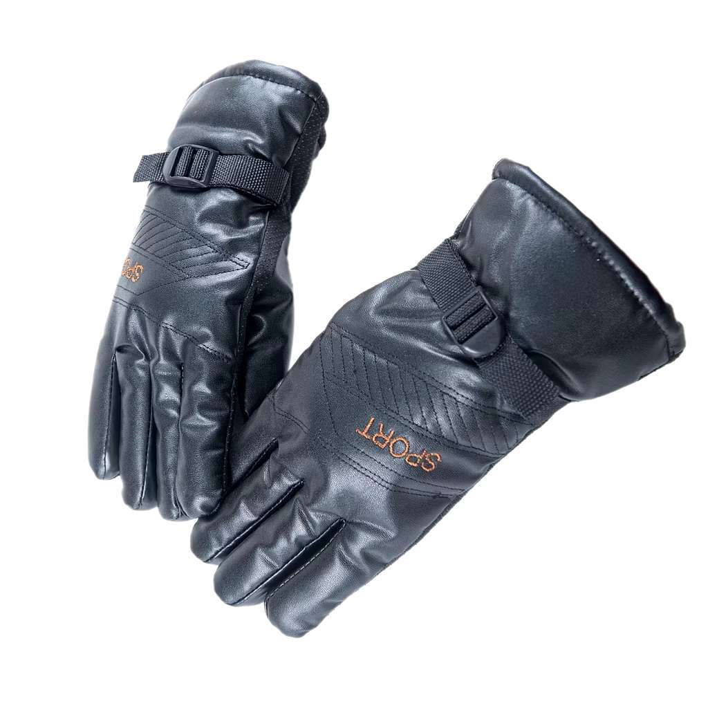 Luvas Retrô de Couro para Motocicleta / Luvas Impermeáveis para Moto/Fecho Zíper